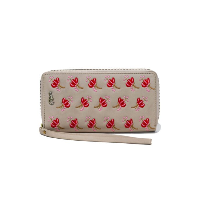 Unique Flower Embroidery Women's Leather Wallet