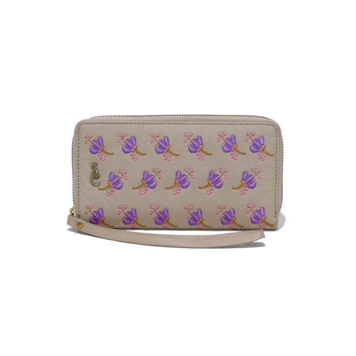 Unique Flower Embroidery Women's Leather Wallet - Image 3