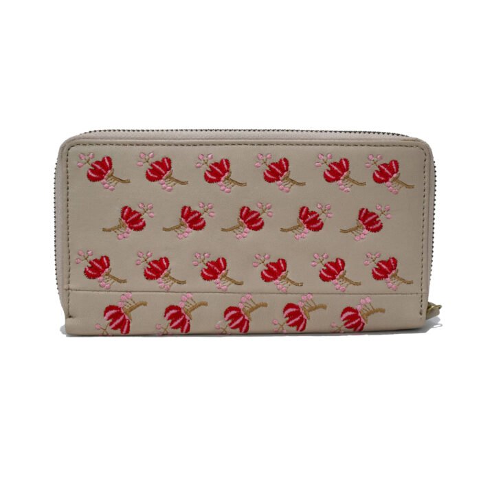 Unique Flower Embroidery Women's Leather Wallet - Image 2